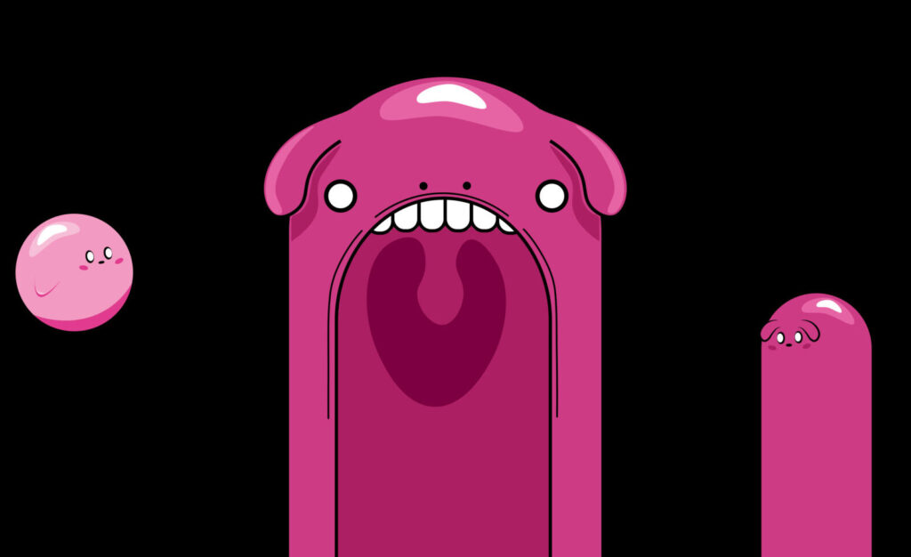 pink-creatures-mouth-teeth